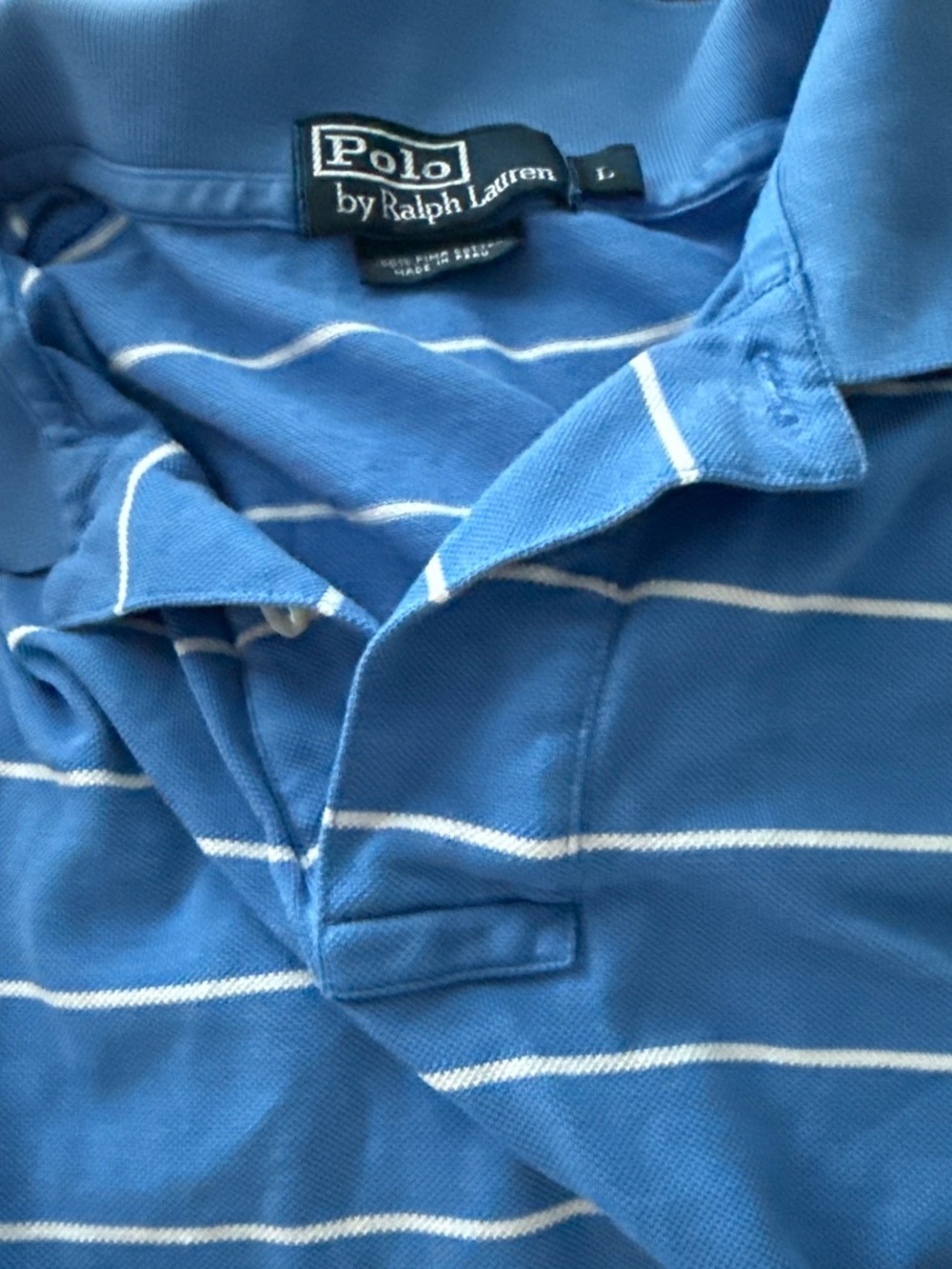 Polo by Ralph Lauren Blue Polo with White Stripes